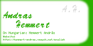 andras hemmert business card